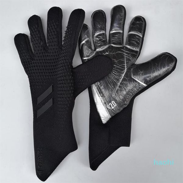 

professional kids mens goalkeeper gloves thick latex football without finger protection keeper gloves goalie training gloves301y, Black
