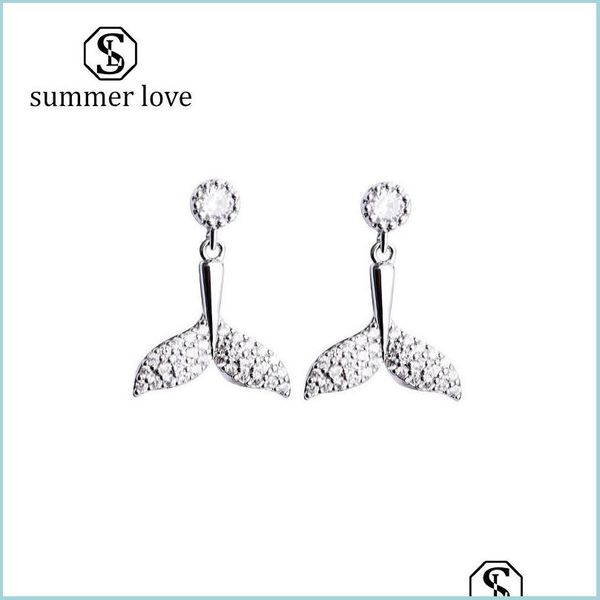 

stud new fashion zircon fishtail drop earrings unique pattern jewelry accessories designer kinds of color gold/sier earrin ffshop2001 dhsku, Golden;silver
