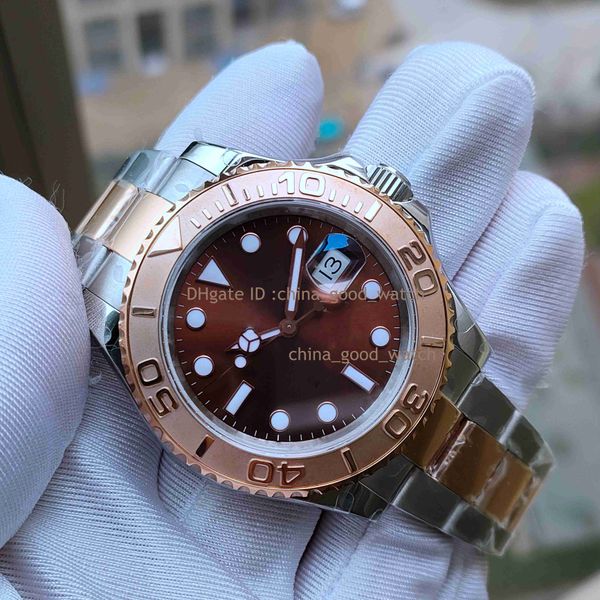 

super good bp factory watch 40mm classic automatic movement champagne dial 904l stainless steel case strap 126621 luminous sapphire diving m, Slivery;brown