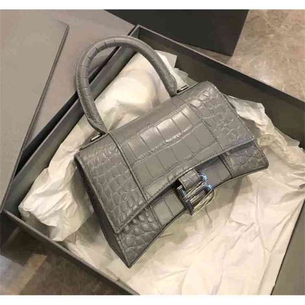 

designer bags balencaigass handbag female 2022 fashion b-button hourglasss messenger armpit leather crocodile pattern one shoulder tote bag