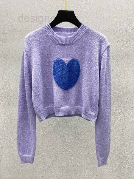 

women's sweaters designer purple love knitted sweater women's 2021 new round neck pullover short fashion loose o875, White;black