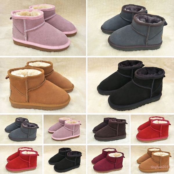 

original quality snow boots the new real australian snowshoes wgg kids boy girl children baby warm juvenile student winter boot, Black