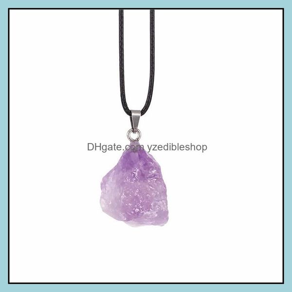 

pendant necklaces square natural irregar shape gemstone rose quartz healing crystal stone pendant necklace dr dhseller2010 dhc7s, Silver