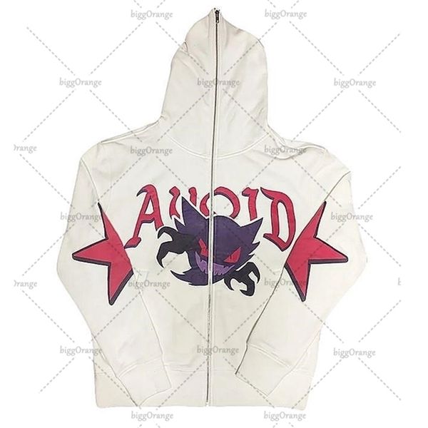 

women's hoodies sweatshirts anime print zip women cotton loose japan harajuku y2k style white gothic pop streetwear 220830, Black