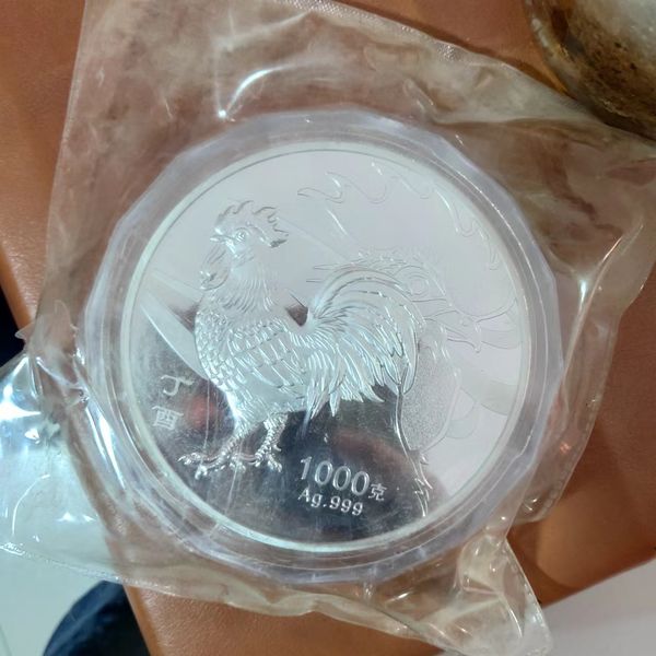 

1000g chinese silver coin arts 1kg silver 99.99% zodiac chicken