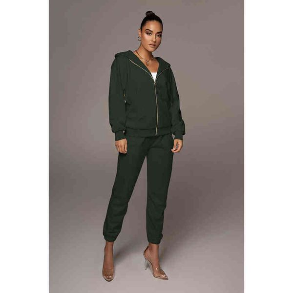 

women's two piece pants streetwear solid two piece sweatpants and hoodie set autumn winter jogging suits for women 2021 white red black