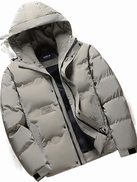 

men's down & parkas men letter graphic drawstring zipper hooded puffer coat d6ry#, Black