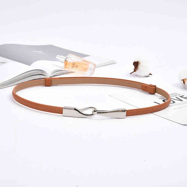 

belts silver buckle thin belt women's fashion adjustable waist small korean ins style skirt 7qjp, Black;brown