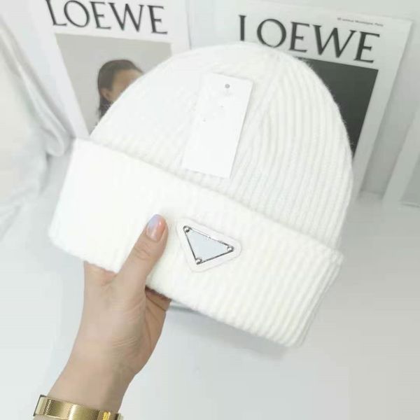 

designer p metal standard knitted hat autumn beanie winter warm wool hat arctic fleece korean version fashion casual ear protection head cap, Blue;gray