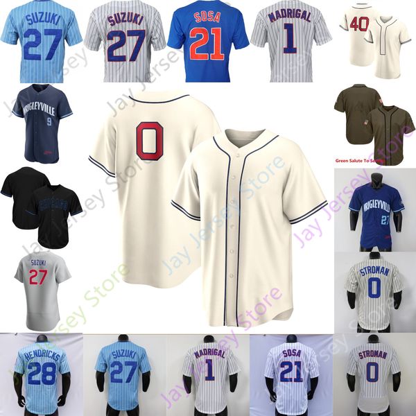 

baseball jerseys 2022 field of dreams jersey andrelton simmons nick madrigal seiya suzuki kyle hendricks stroman willson contreras david bot, Blue;black
