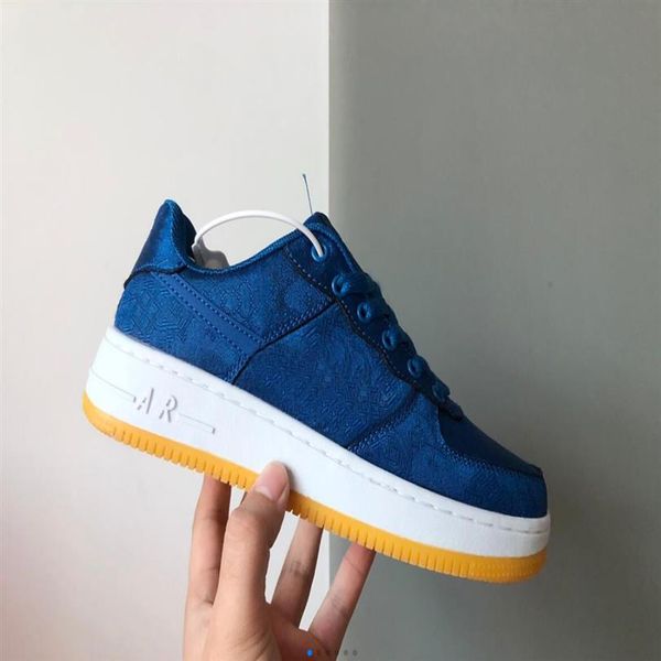 

clot x 1 mid fearless basketball shoes forces 1 blue silk double ribbed version retro mens womens running sport sneakers cj5290-400321q