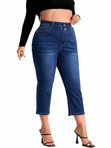 

women's jeans plus high waist straight leg jeans 81fi#, Blue