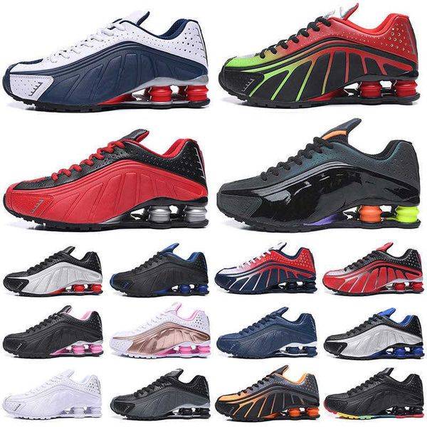 

2021 wholesale new usa challenge red r4 shoe chaussures metallic silver gold running shoes triple black white mens trainer sneakers high qua
