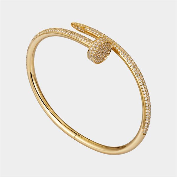 

nail bracelet designer bracelets star diamond bangle fashion luxury jewelry for women titanium steel alloy gold-plated craft never243l, Black