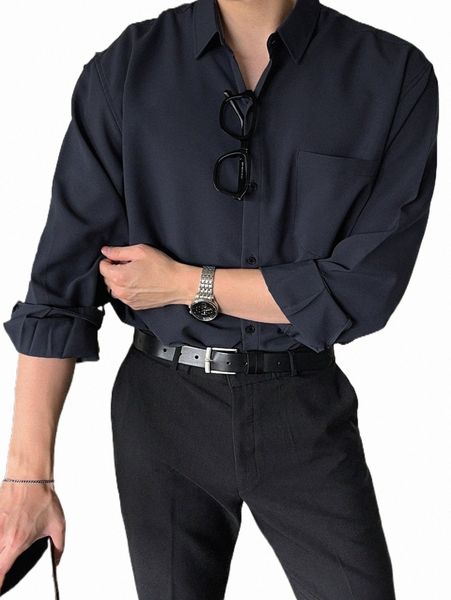 

men's casual shirts dazy men solid pocket patched shirt x6ft#, White;black