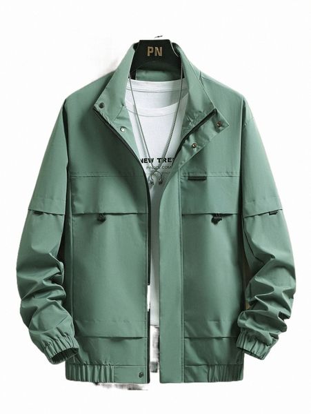 

men's jackets men zip up drawstring detail jacket without tee p8ja#, Black;brown