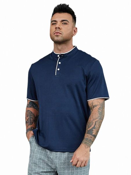 

men's polos extended sizes men contrast trim polo shirt s1jr#, White;black