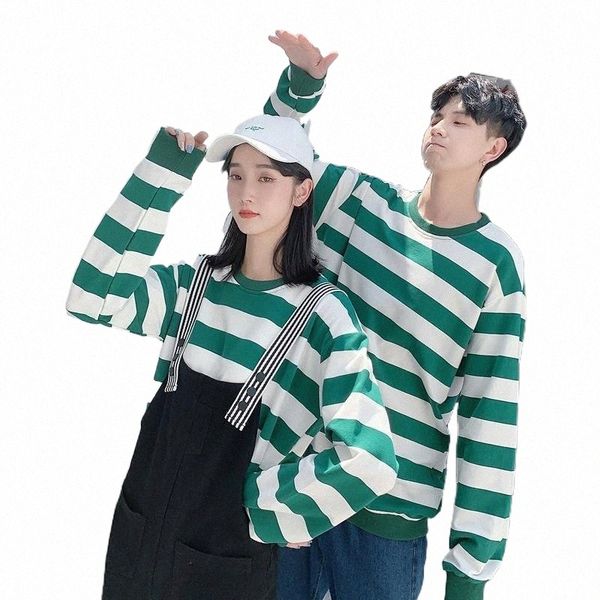 

women's hoodies & sweatshirts women's hoodies & sweatshirts the korean version of lovers' striped hoodie is loose couples clo, Black
