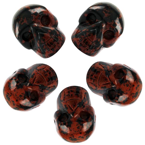 

stone 1 inch mahagony obsidian crystal skl scpture set of 5 hand carved gemstone statue figurine collectible healing reiki d sexyhanz amfgc, Black