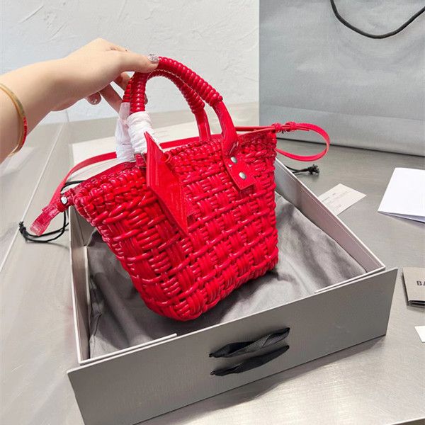 

luxury vegetable basket bag original new tote hollow woven handbag large capacity shoulder strap diagonal bag