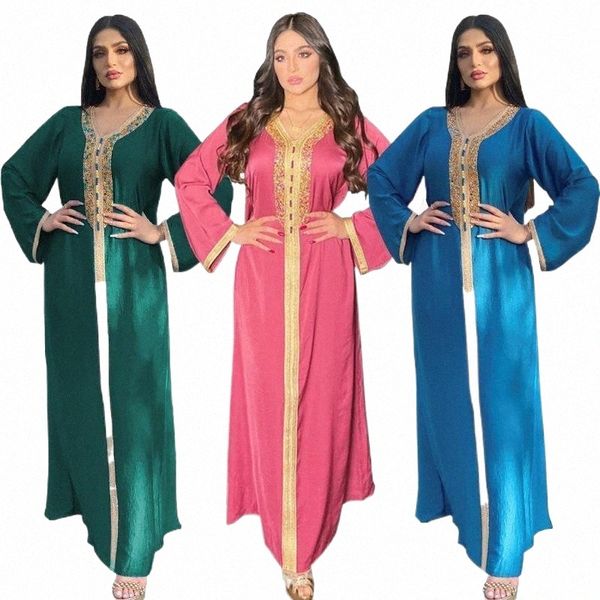 

ethnic clothing ethnic clothing fashionable muslim dress ladies summer middle east turkey arab dubai morocco kaftan diamond ribbon long slee, Red