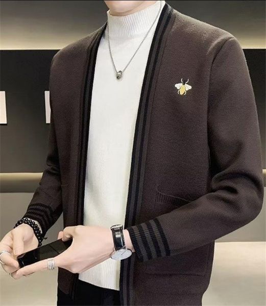 

men's hoodies & sweatshirts sweaters designer bee embroidery mens sweater cardigan brand korean casual coat elegant 2022 autumn men, Black