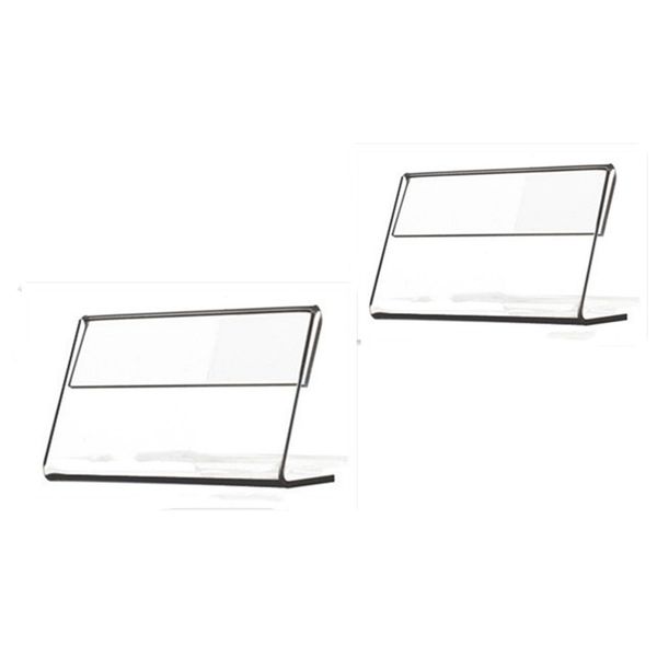 

plastic advertising display l shape label card stands holders price tag frame racks signage promotion table t1mm small horizontal 100pcs
