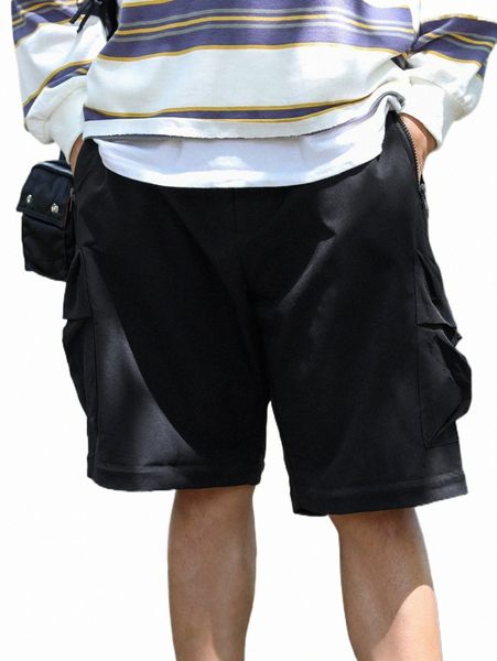

men's pants dazy men flap pocket detachable two-wear pants y70s#, Black