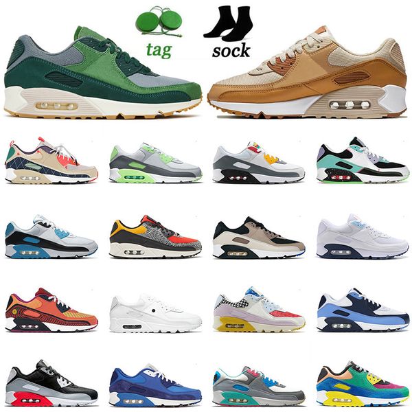 

2022 og 90s womens mens running shoes triple black infrared white mesh max90 surplus trail team gold caramel laser blue be true sports sneak, White;red