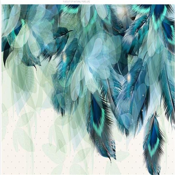 

3d stereoscopic wallpaper art feather wallpaper three-dimensional living room film and television wallpaper bedroom mural