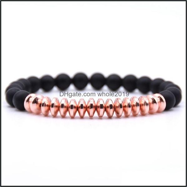 

beaded strands 10pc/set natural black matte mala 8mm stone beads bracelet gifts for men women handmade jewelry drop delivery 2021 bra dh7oe