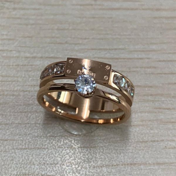 

design316l titanium steel letter nails rings lovers band rings size 6 7 8 9 for women and men diamond wedding jewelry gift box optional254m, Silver