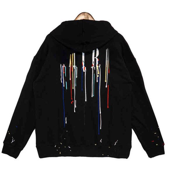 

22ss am hoodie mens sweatshirt designer hoodies iri embroidery hoody men women cotton hooded sweater loose casual pullover coat, Black