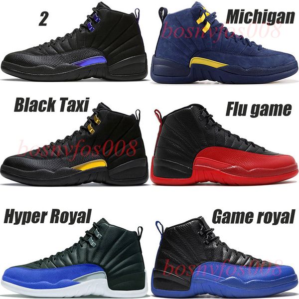 

2022 jumpman 12 mens basketball shoes 12s stealth taxi the master university blue hyper royal black taxi michigan sneakers