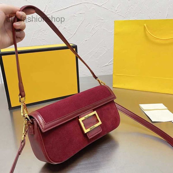 

lius flannel stitching leather baguette bag pure color corduroy handbags designer luxury wallet women crossbody hobo metal button