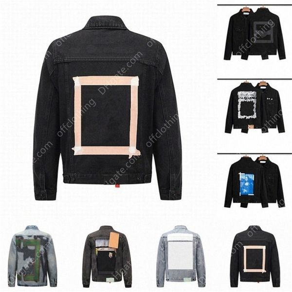 

designers mens offs denim jackets men casual autumn winter coats brand fashion luxe womens jacket back arrow print black stylist luxury