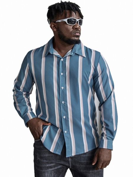 

men's casual shirts extended sizes men striped print shirt c0gg#, White;black