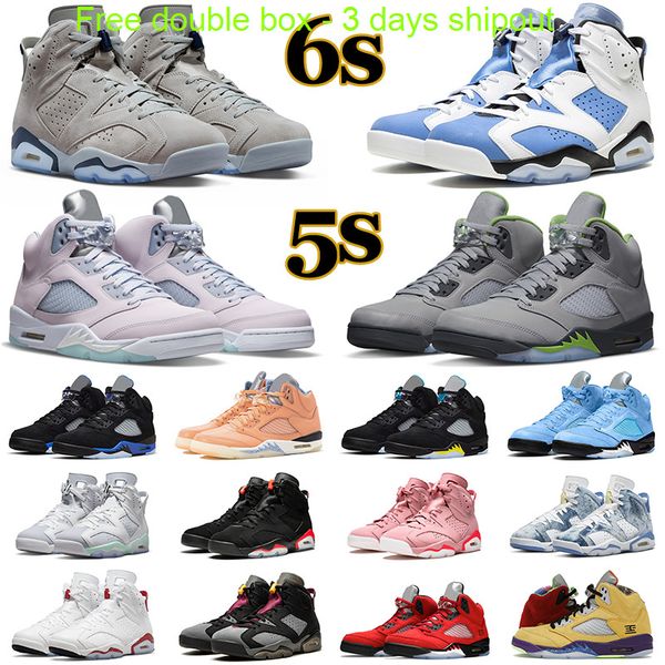 

double box 3days shipout basketball shoes jumpman 5 6 men qinmin1234 5s green bean easter 6s cactus jack georgetown unc black infrared