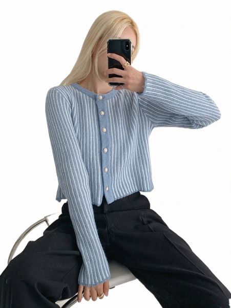 

women's sweaters dazy striped pattern button up cardigan j5wk#, White;black