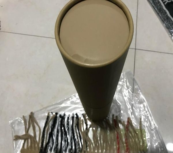 

with round tube box 2020 winter cashmere scarf classic check sca, Blue;gray