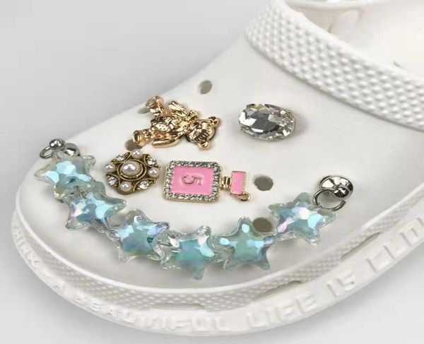 

designer jewelry croc charm chains bling rhinestone pearl jibz women gift c, Slivery;golden