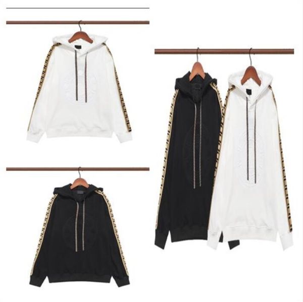 

mens and womens hoodie shoulder badge f strap stitching sweatshirt autumn designer hoodies pullover sweatshirts hip hop labels clothes k668, Black
