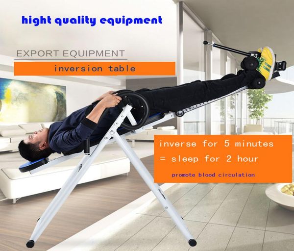 

foldable inversion table chiropractic back pain relief therapy fitness equipment exercise heavy duty 300 lbs loadbearing