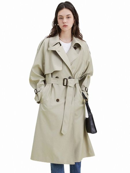 

women's trench coats raglan sleeve epaulettes design belted trench coat c7kk#, Tan;black