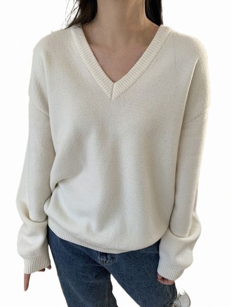 

women's sweaters dazy v neck drop shoulder sweater 16pi#, White;black