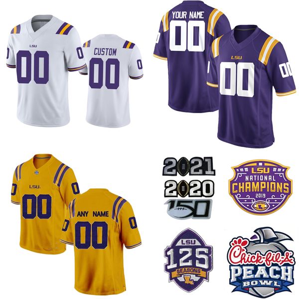 

ncaa lsu tigers college football jerseys 9 joe burrow 2 justin jefferson 7 leonard fournette 5 derrius guice9 burreaux 20 billy cannon queen, Black