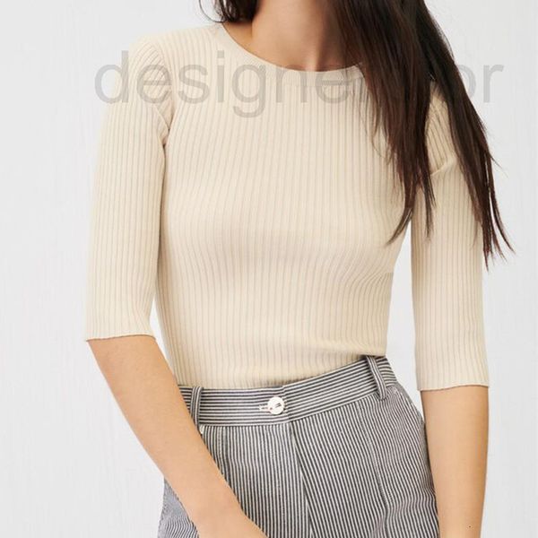 

women's sweaters designer fadan 's spring and summer 2021 seven point sleeve round neck pullover open back sweater jvul, White;black