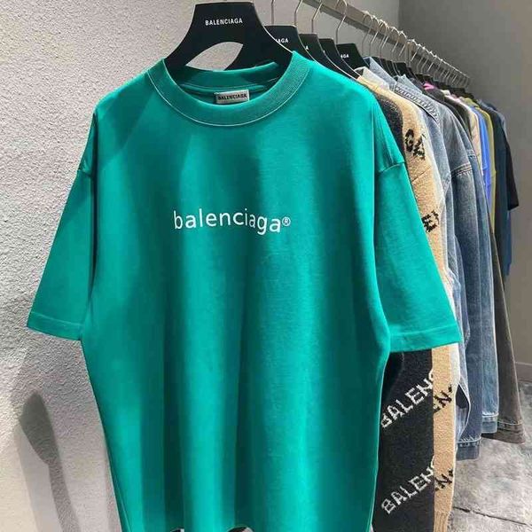 

baleciga summer mens designers t shirts loose original paris brand chest letter standard pure cotton loose b short sleeve t-shirt fashion br, White;black