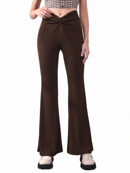 

women's pants & capris mod solid ruched flare leg pants e0ic#, Black;white