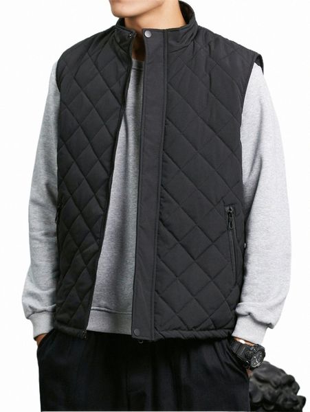 

men's down & parkas men zipper vest quilted coat m7eo#, Black